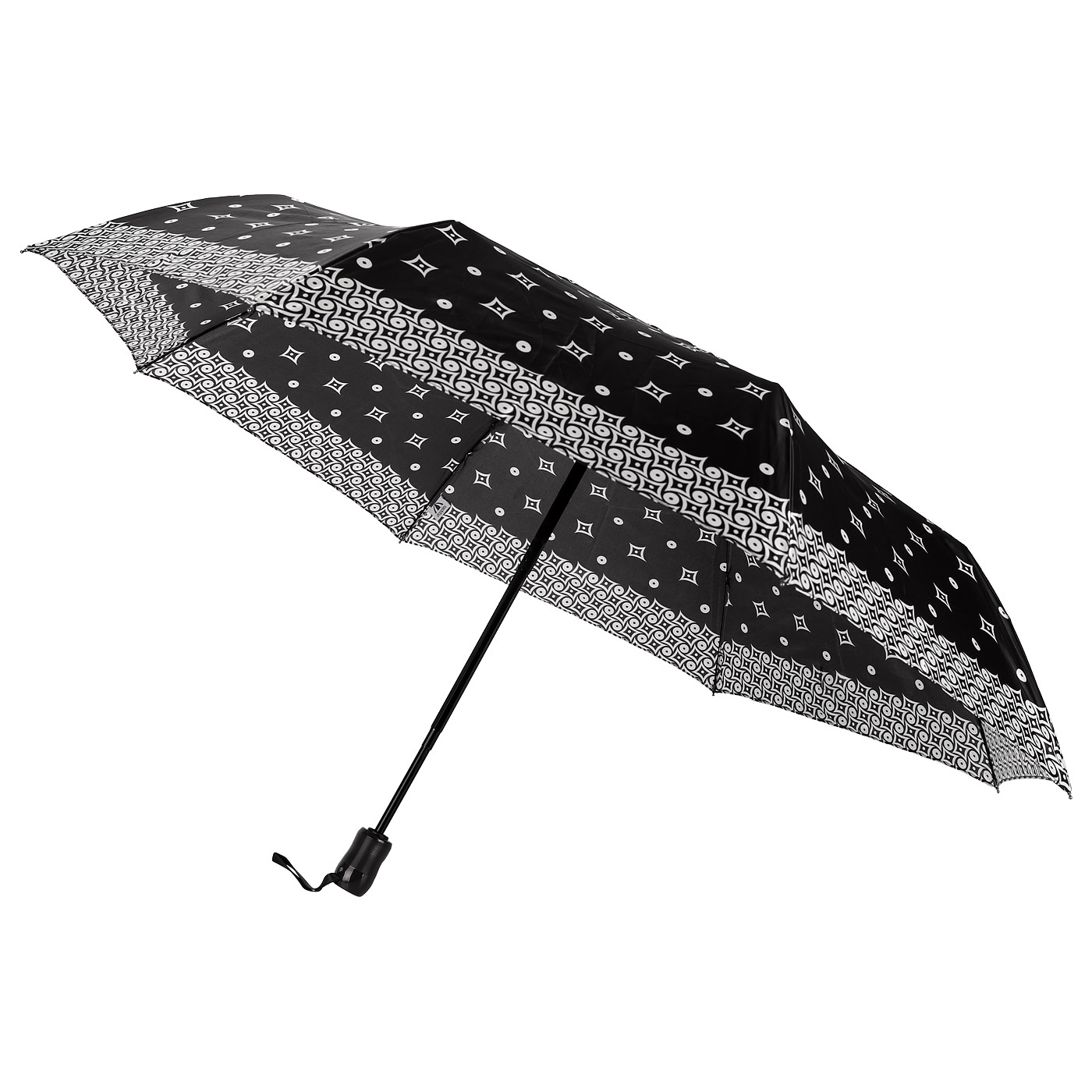 Черный женский зонт с узором Doppler Dual