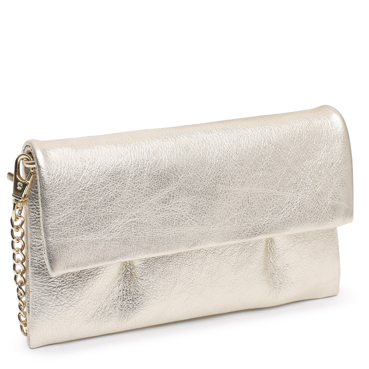 Кожаный клатч с цепочкой Aurelli Soft