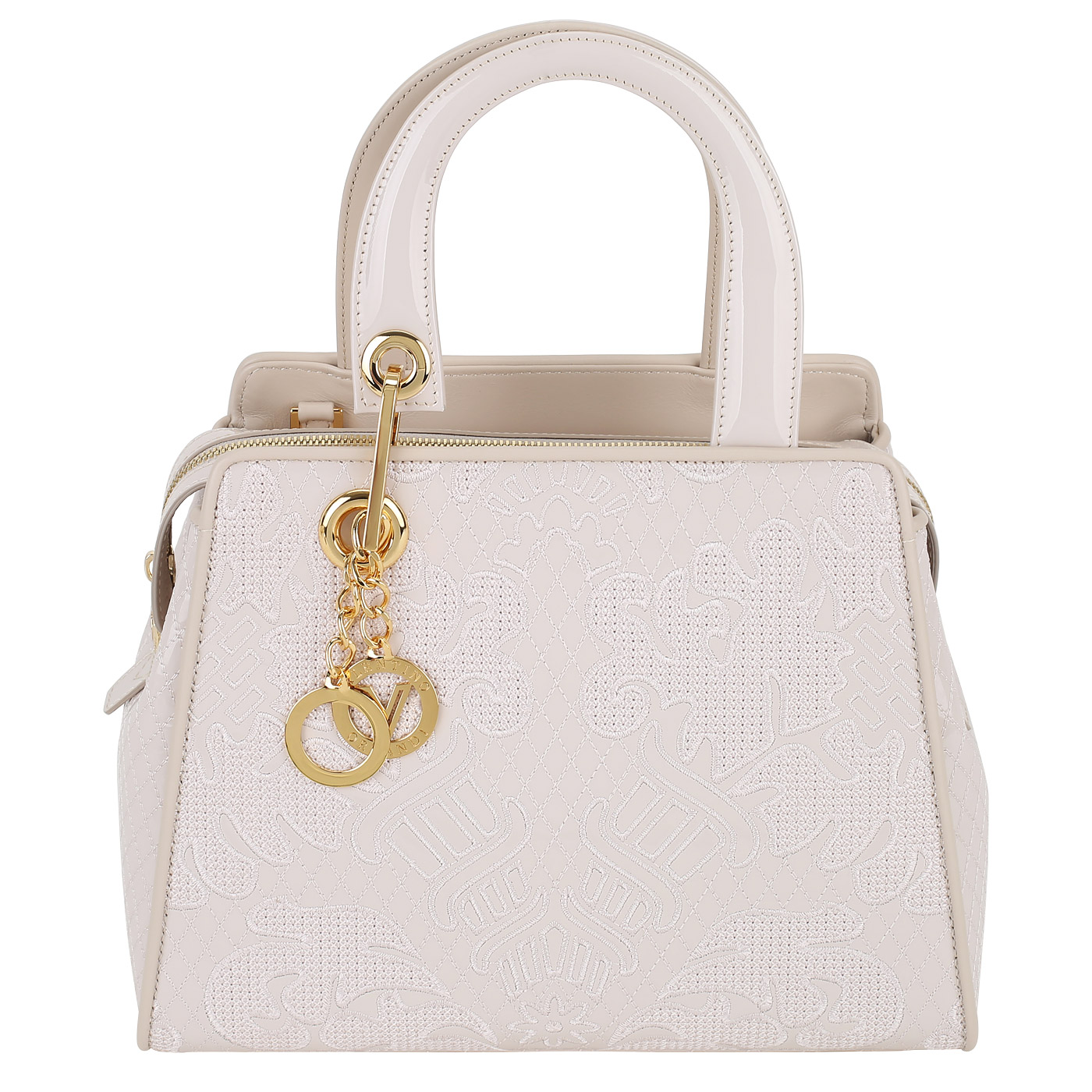 Valentino Orlandi Лакированная сумка с вышивкой