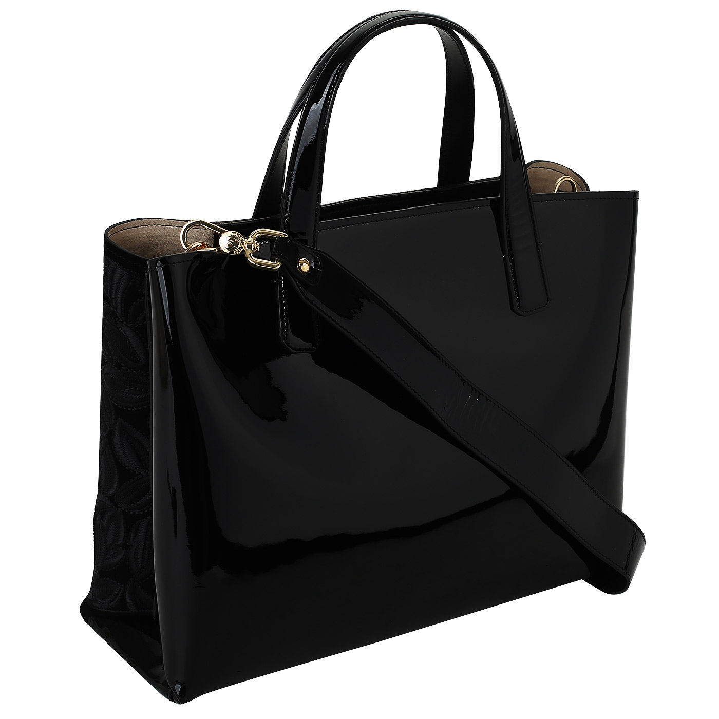 Черная сумка-тоут с вышивкой Valentino Orlandi Juliet