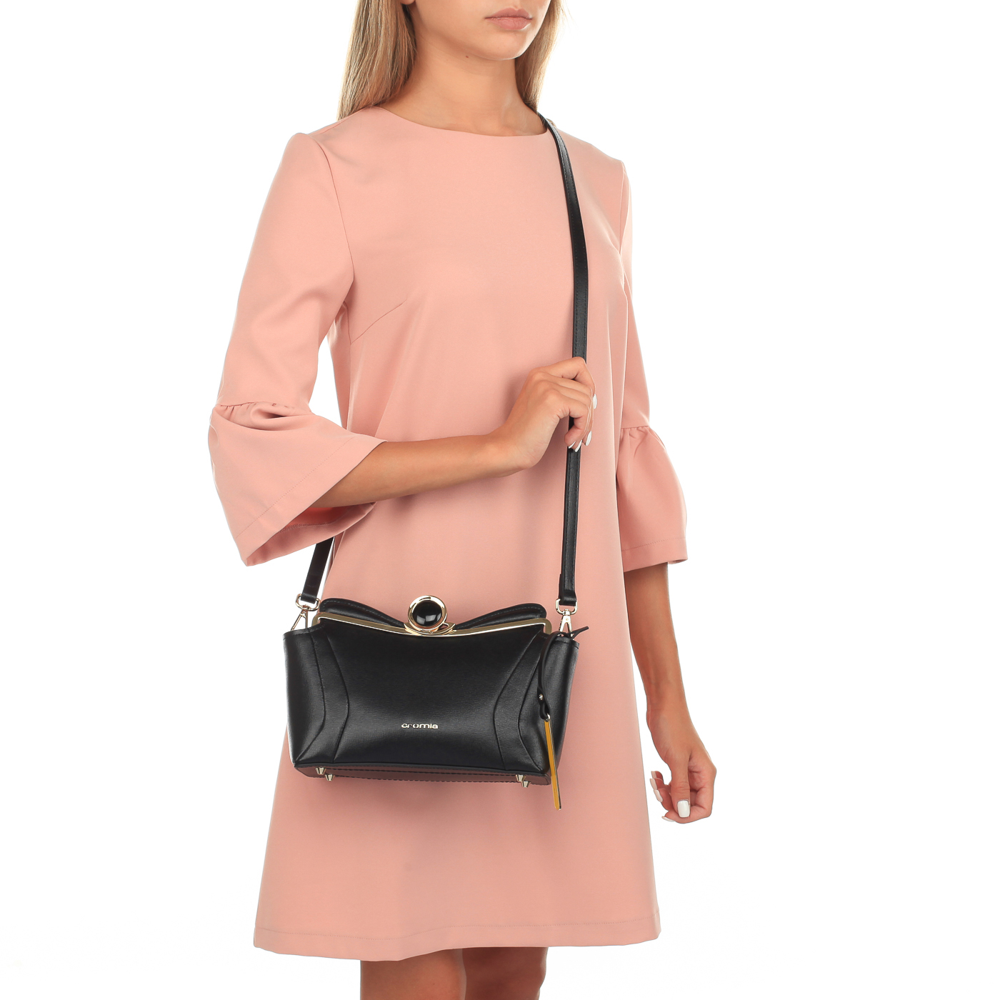 Сафьяновая сумочка со съемным ремешком Cromia Ibis