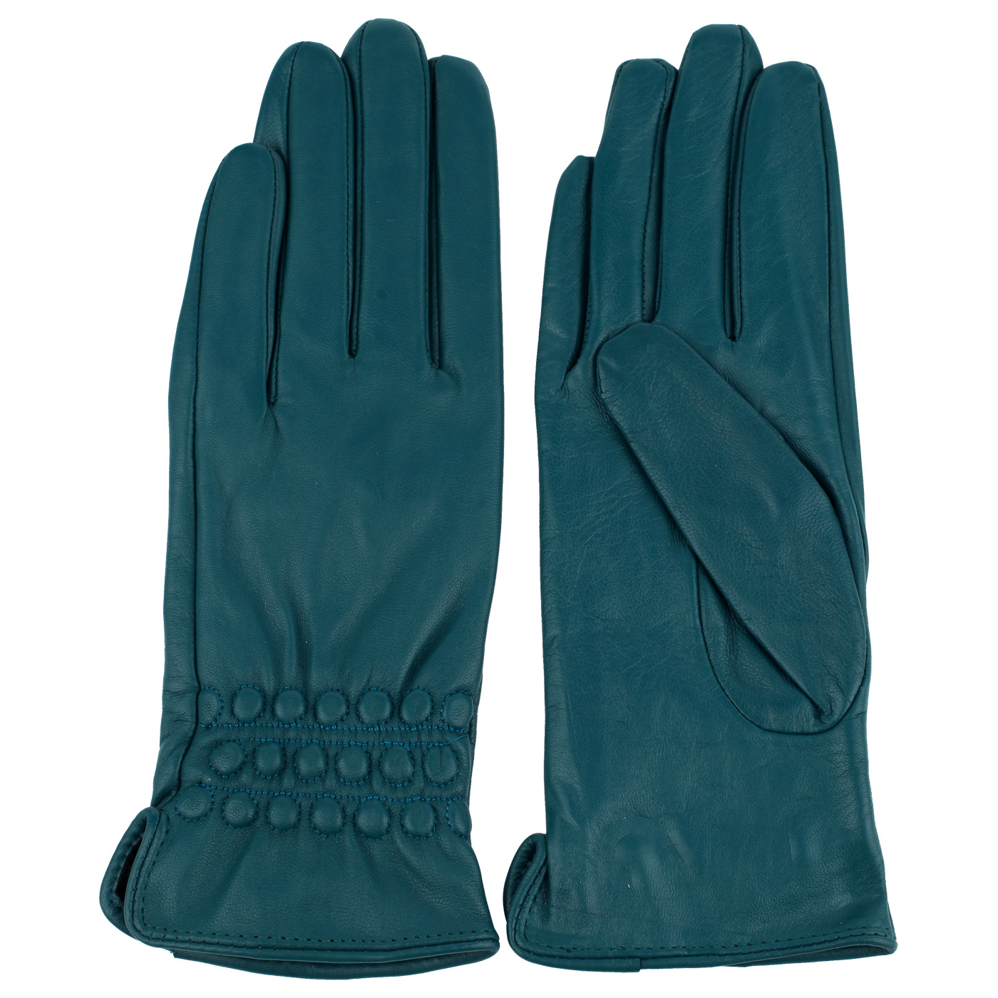 Кожаные перчатки с декором Aurelli