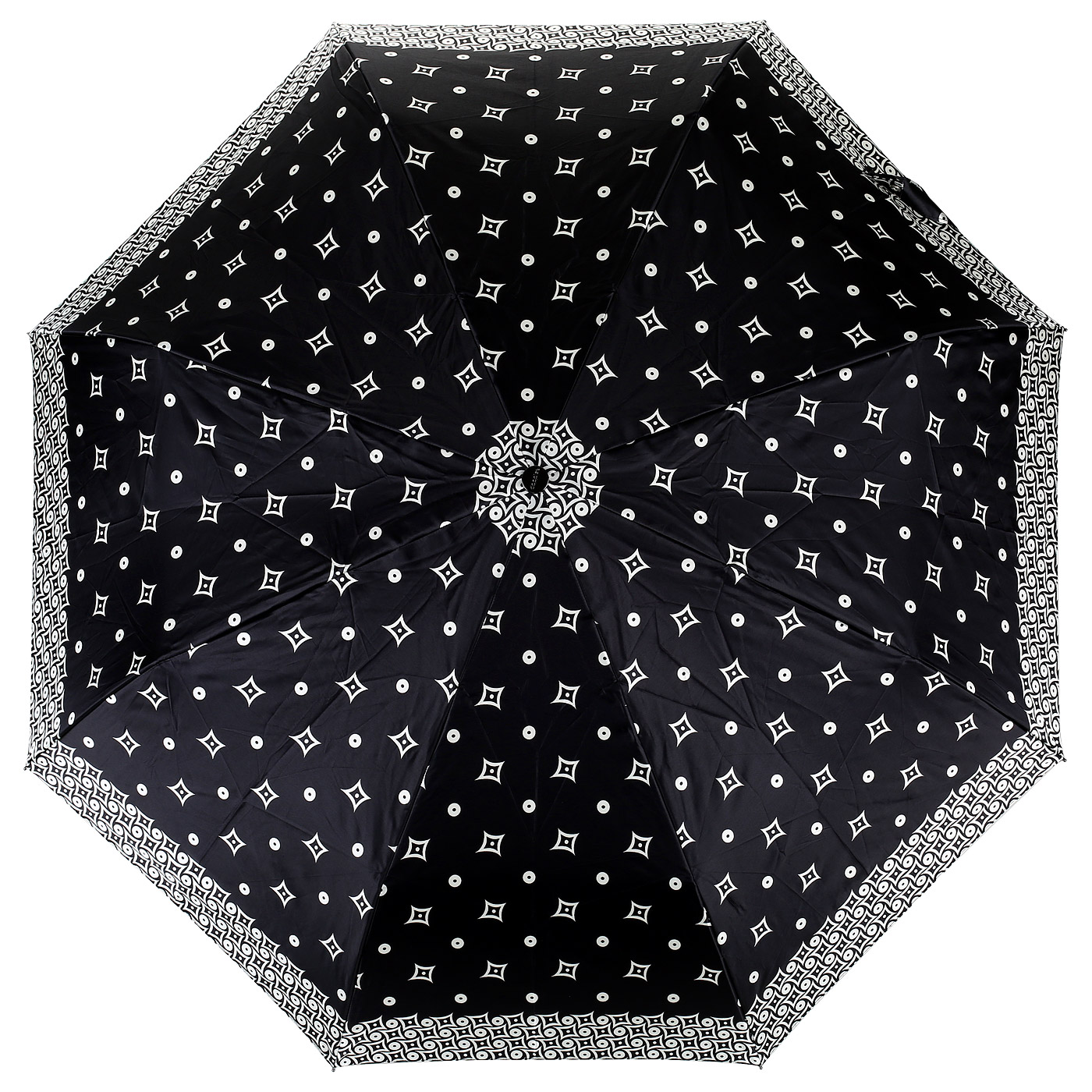 Черный женский зонт с узором Doppler Dual