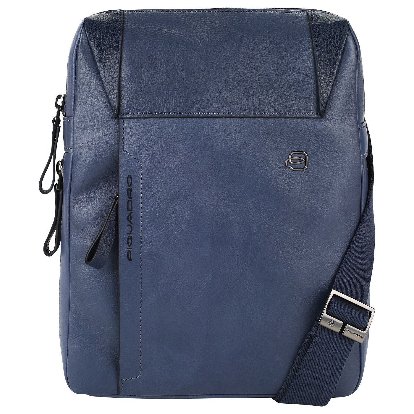 Piquadro Мужская сумка-планшет из синей кожи