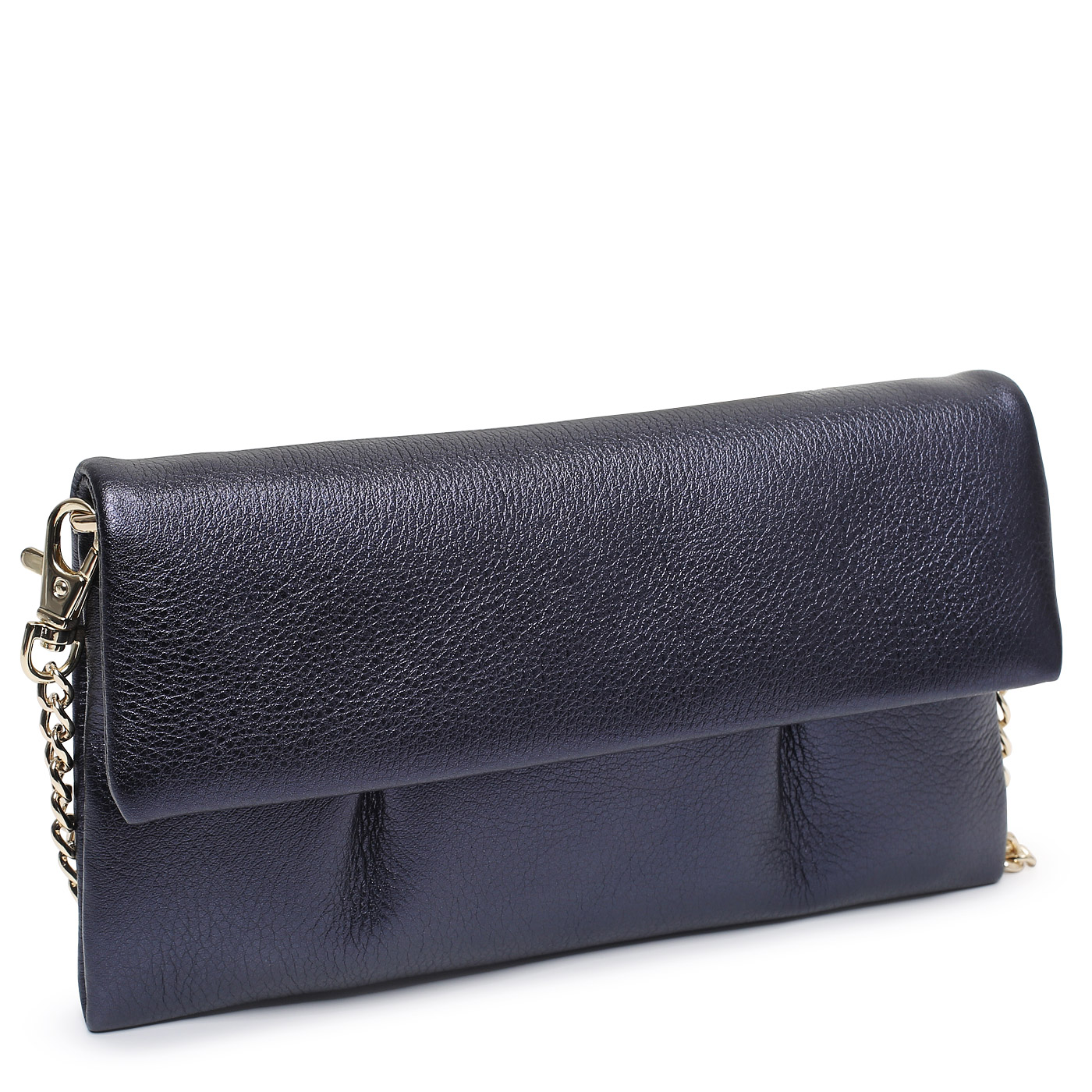 Кожаный клатч с цепочкой Aurelli Soft