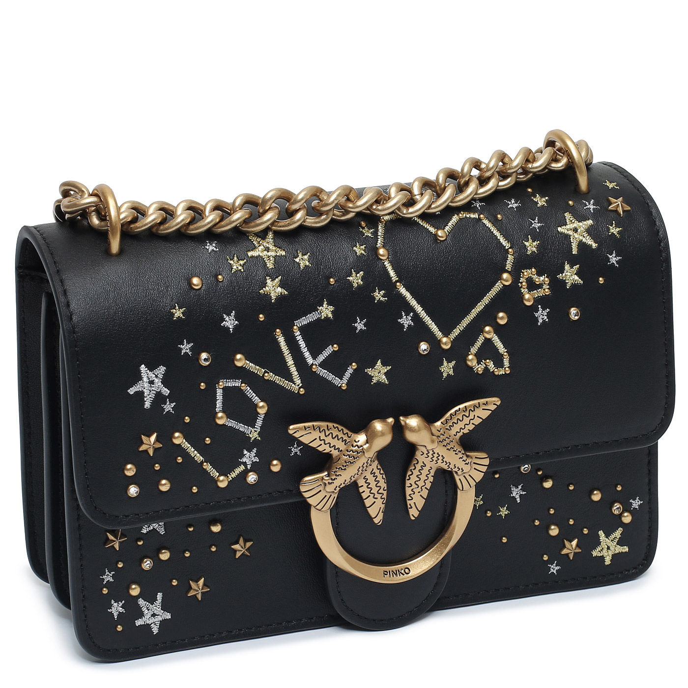 Сумка через плечо с цепочкой Pinko Love One