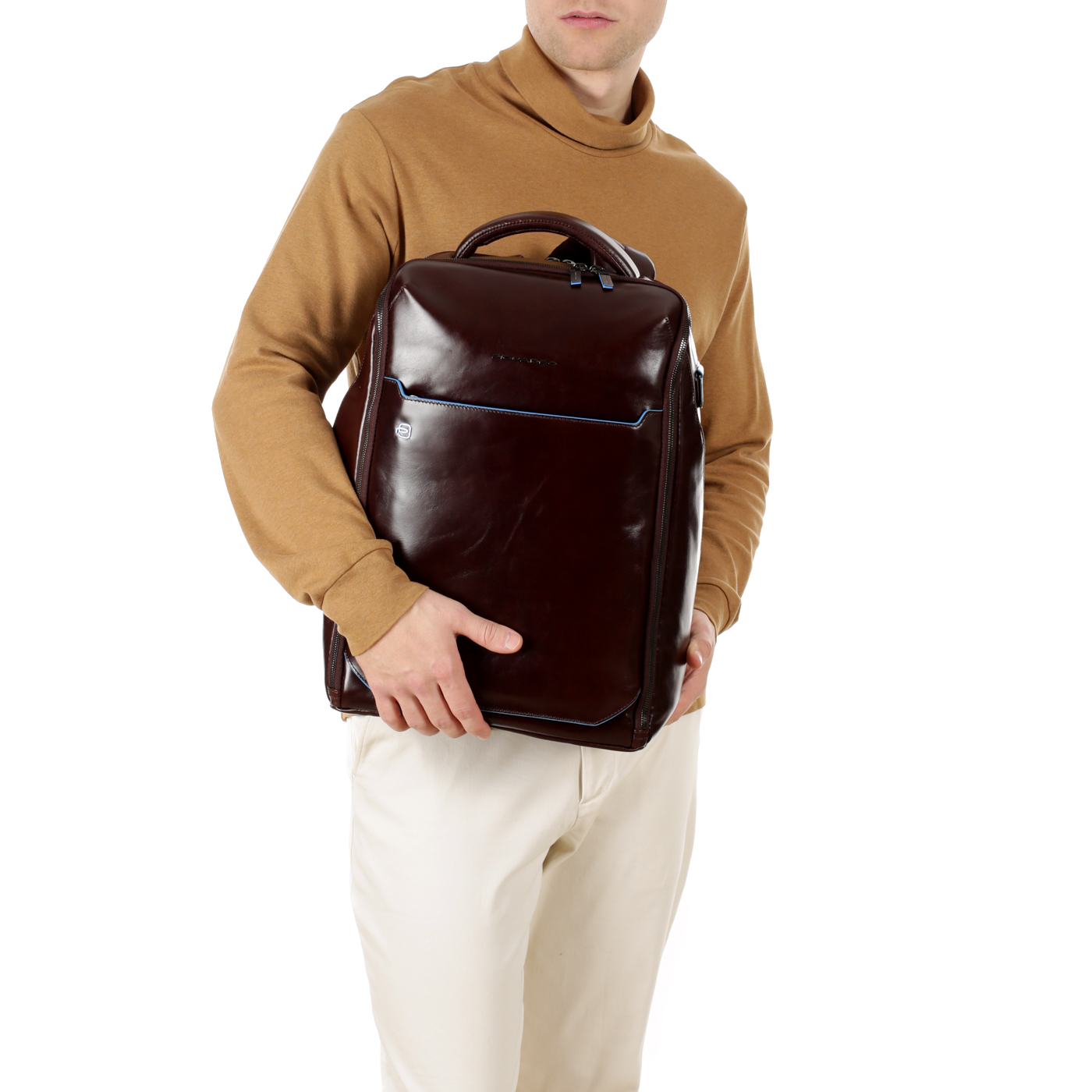 Кожаный рюкзак Piquadro Blue square