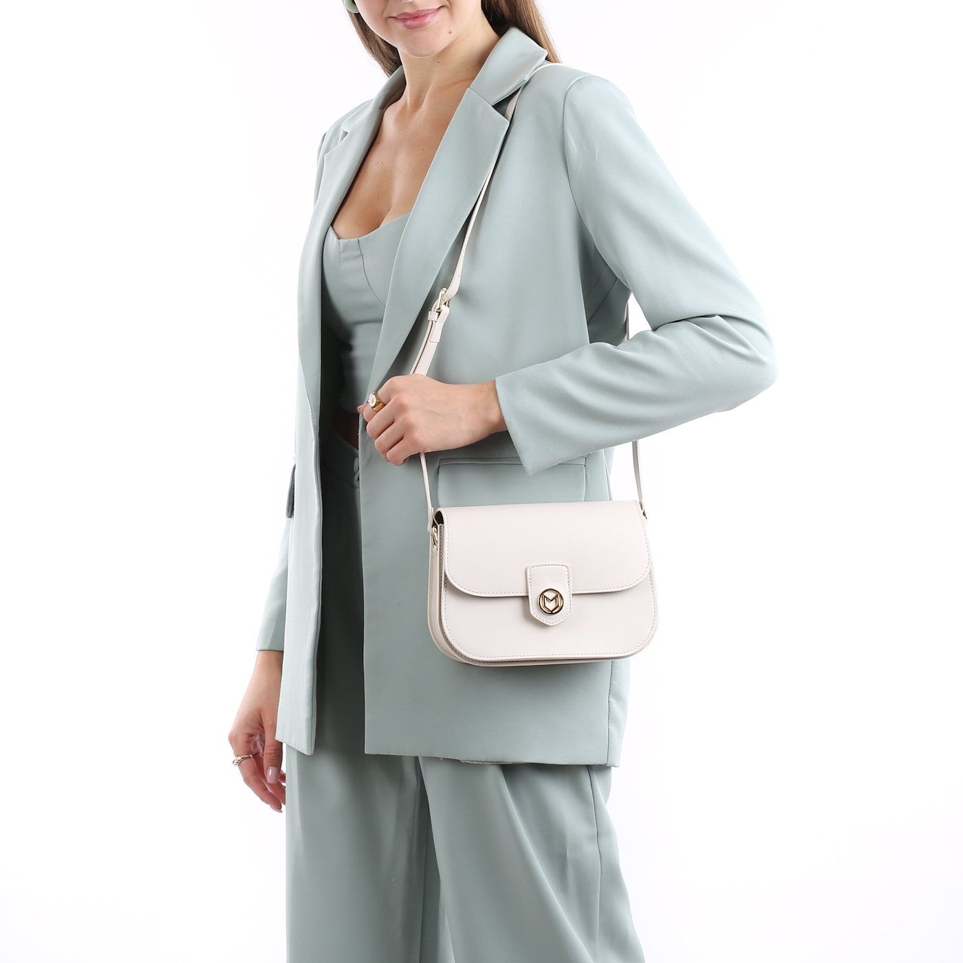 Кожаная сумка через плечо Marina Volpe Sunny